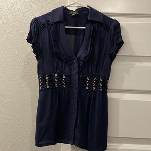 EUC BEBE silk ruffled blouse